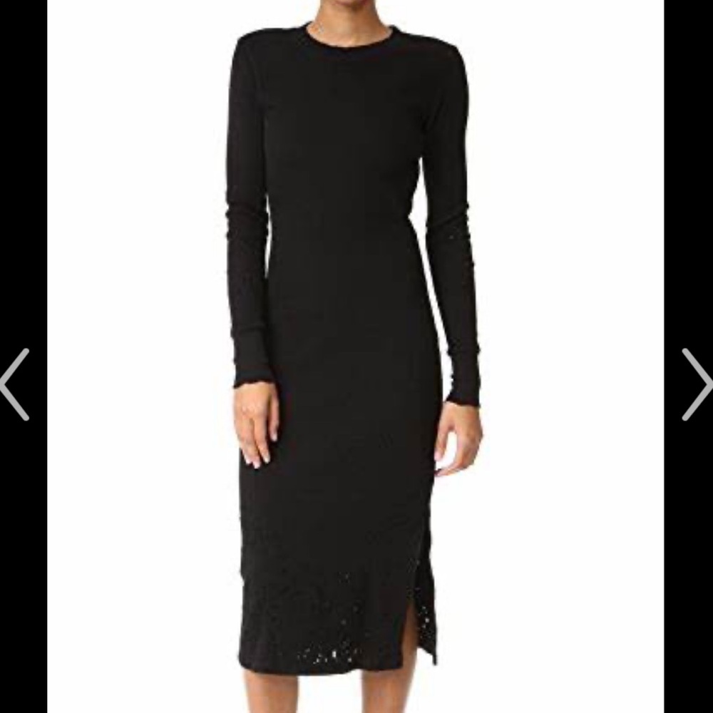 Cotton Citizen Black Long Sleeve Midi Dress